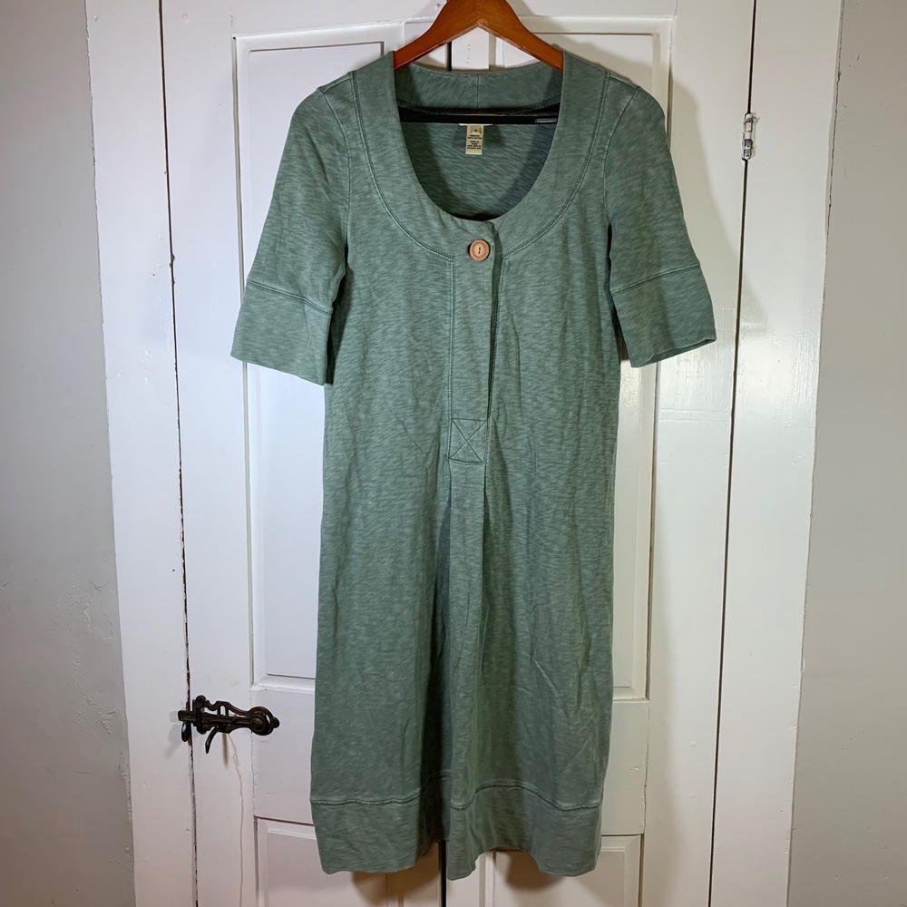 The Territory Ahead Sage Green Cotton Button Front Midi Dress Women's Size S